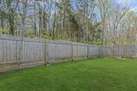 Fenced in backyard