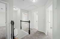 Upstairs landing to 3 large bedrooms and Office