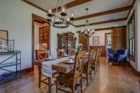 Pocket & trolly doors add an element of privacy and enhanced elegance. A convenient Butler's pantry is located between the dining room and kitchen.