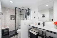 Completed renovated primary bath