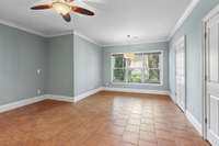 The bedroom in the basement.
