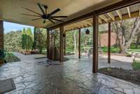 Walk out from the basement to the covered part of the patio!