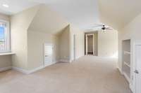 Built in shelves and office space.