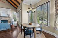 Oversized breakfast nook or everyday dining.