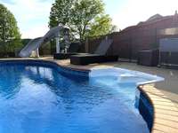 HEATED saltwater pool