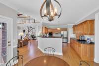 Brealkfast nook is in the bay window.