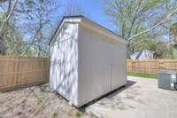 Storage shed in your fenced backyard