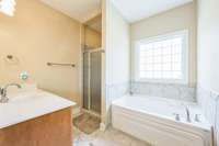 Primary Bath with jacuzzi tub and separate shower