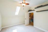 Upstairs hobby room with huge storage area