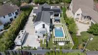 overhead view of the property from the back