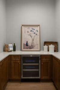 Walk-in pantry adjacent to wetbar