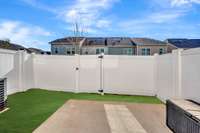 Standout feature! Back exterior space with grass, patio and a privacy fence! Very few townhomes in the community have all three.