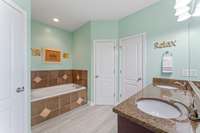 Lots of closet space in the owner's suite! Plus a tub and shower and double vanity!