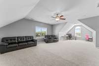 HUMONGOUS bonus room upstairs! Look at all the light coming in!