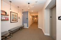 Getting off the elevator on the 3rd floor