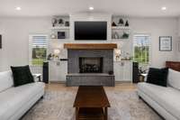 *SAMSUNG FRAME TV CAN REMAIN* BUILT IN SHELVING AND CABINETS*
