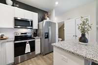 Powder room bathroom located on ground floor for guests