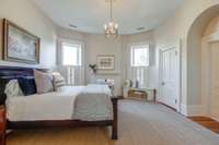 Third large guest room upstairs with closet and window seat.