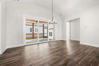Spacious dining area that opens double to your covered porch