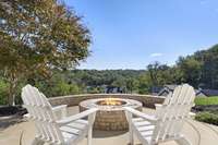 Enjoy the views from the fire pit patio day or night located just outside the game room