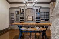 With 200+ bottle capacity plus a full-size wine refrigerator, wine connoisseurs have loads of room to showcase their collection