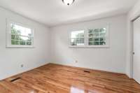 The front bedroom is the largest bedroom.