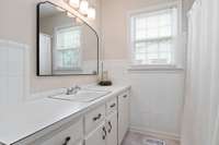 View of the bathroom near the bedrooms.
