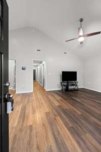 Lovely wood floors greet you as you enter into your Open Concept living space!