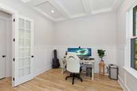 A dedicated office space provides a quiet and productive environment, ideal for working from home or studying.