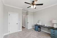 2nd bedroom on first floor with private full bathroom.  Could be used as an office space.