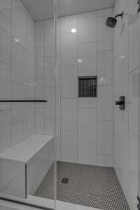 Custom Tile shower in master bathroom.