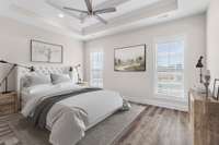 Primary suite - Virtually staged to furniture placement options.