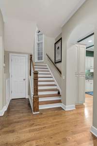 Gorgeous wood staircase!