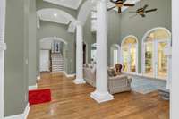 Floor to ceiling doors and windows were custom for this home!