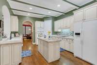 All appliances stay and extra sink for handy prep in the island!  Custom hand made cabinets