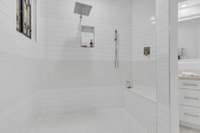 This is an oversized custom Spa like tiled shower!