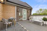 Cedar wall accent on upstairs balcony area