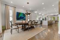 Dining room and kitchen area
