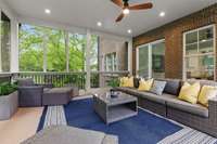 Relax on your oversized screen porch.