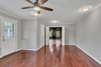 Flex room with large closet is just off the den.  This would be a great bonus room too.