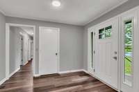 Large entry with coat closet.
