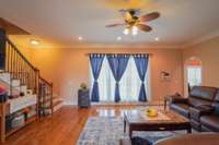 these beautiful hardwood floors run throughout the first floor