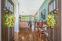 The freshly refinished floors are beautiful!