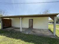 Porch on the back of the detached garage.