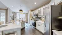 Beautiful new quartz countertops, sink and fixtures.