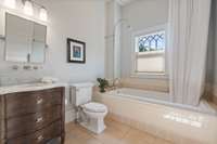 Full bath with soaking tub/shower combo