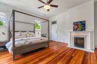 Ensuite bedroom with fireplace