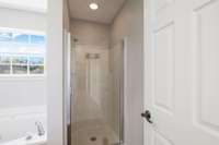 ...separate shower...