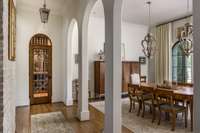 Just off the dining hall is the temperature controlled wine room