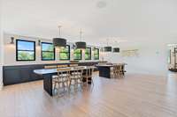 Entertainment area above the garage